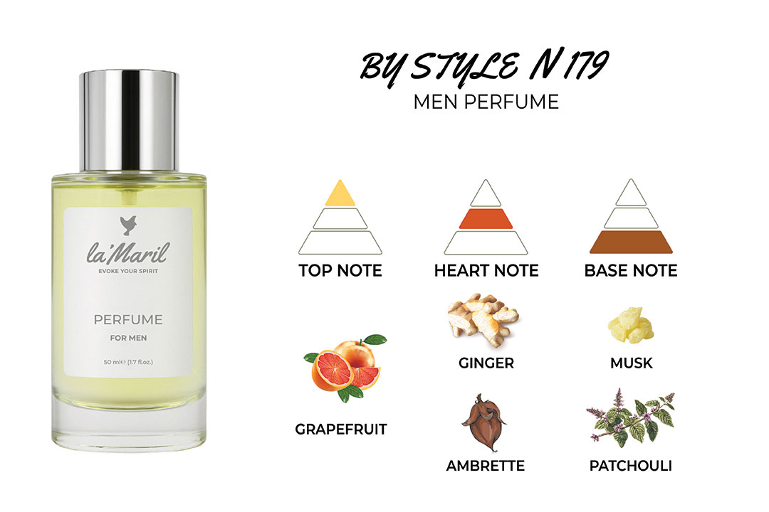 by-style-lamaril-Лучший-мужской-парфюм Grapefruit Ginger, Ambrette Ambroxan, Musk, Vetiver, Patchouli lamaril-Лучший-мужской-парфюм