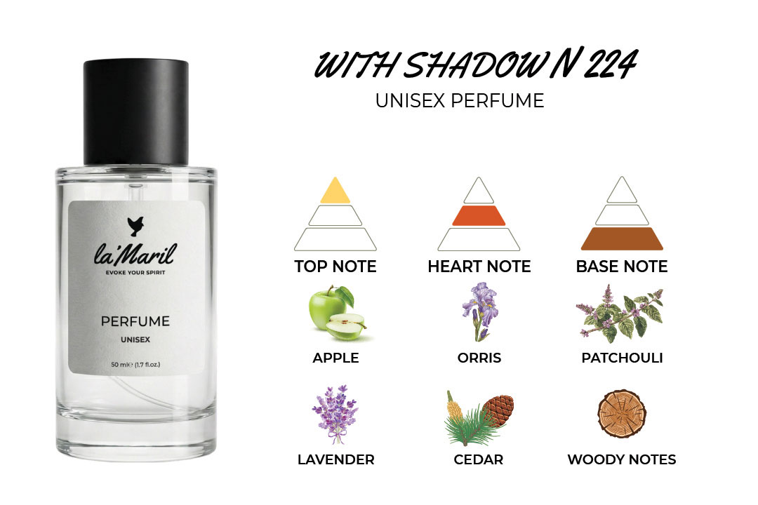 with shadow lamaril unisex perfumes unisex perfumes in Türkiye Cardamom, Apple, Lavender, White Pepper Cedar, Orris Amber, Woody Notes, Patchouli